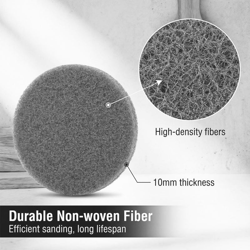 JUNLIXN 4 Inch Mixed Grit Drill Brush Scrubber Scouring Pads, 20 Pcs Hook & Loop Power Scrubber Scour for Rotary Tools, Random Orbital Sander (180#/400#/800#/1200#) - Image 4
